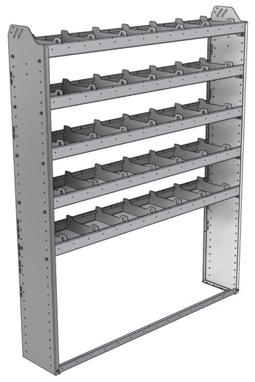 20-6172-5 Square back shelf unit 60"Wide x 11.5"Deep x 72"High with 5 shelves