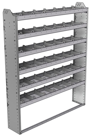 20-6172-6 Square back shelf unit 60"Wide x 11.5"Deep x 72"High with 6 shelves
