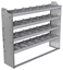 20-6348-4 Square back shelf unit 60"Wide x 13.5"Deep x 48"High with 4 shelves