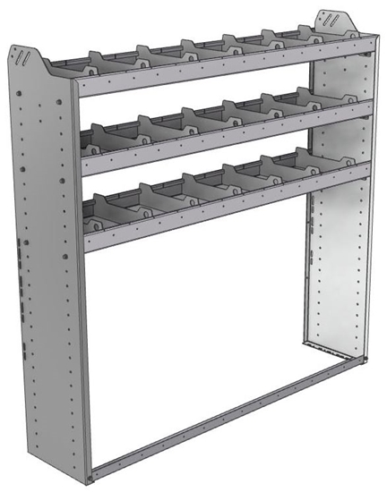 20-6358-3 Square back shelf unit 60"Wide x 13.5"Deep x 58"High with 3 shelves
