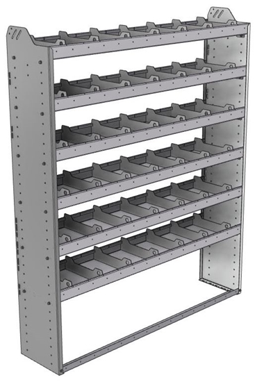 20-6372-6 Square back shelf unit 60"Wide x 13.5"Deep x 72"High with 6 shelves