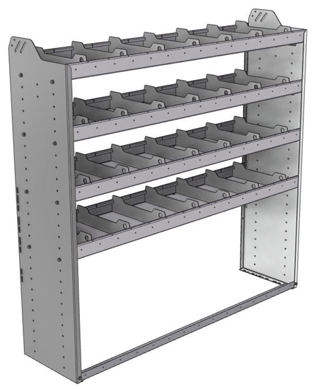 20-6558-4 Square back shelf unit 60"Wide x 15.5"Deep x 58"High with 4 shelves