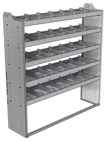 20-6563-5 Square back shelf unit 60"Wide x 15.5"Deep x 63"High with 5 shelves