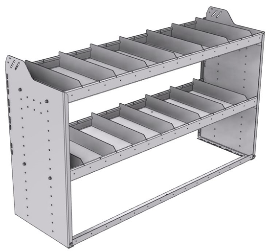 20-6836-2 Square back shelf unit 60"Wide x 18.5"Deep x 36"High with 2 shelves