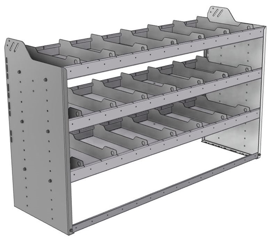 20-6836-3 Square back shelf unit 60"Wide x 18.5"Deep x 36"High with 3 shelves