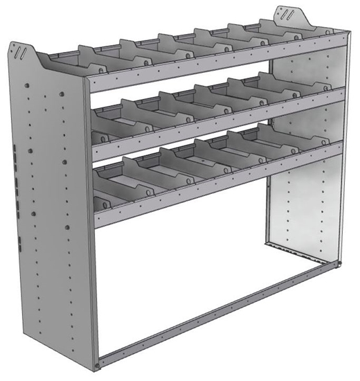 20-6848-3 Square back shelf unit 60"Wide x 18.5"Deep x 48"High with 3 shelves