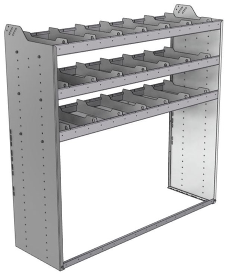 20-6858-3 Square back shelf unit 60"Wide x 18.5"Deep x 58"High with 3 shelves