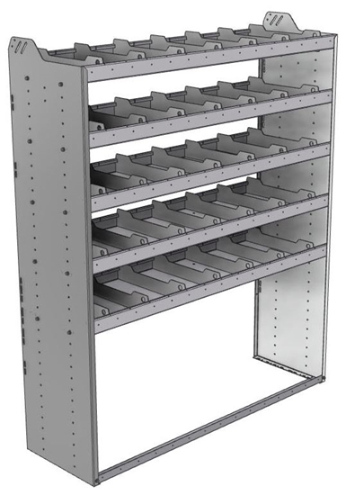 20-6872-5 Square back shelf unit 60"Wide x 18.5"Deep x 72"High with 5 shelves