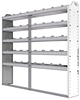 20-7163-5 Square back shelf unit 72"Wide x 11.5"Deep x 63"High with 5 shelves