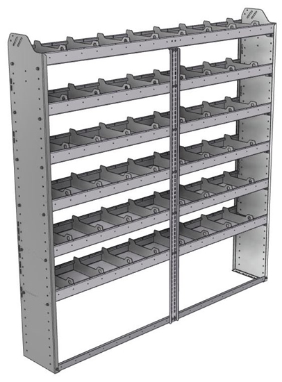 20-7172-6 Square back shelf unit 72"Wide x 11.5"Deep x 72"High with 6 shelves