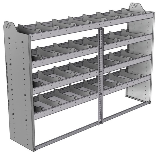 20-7548-4 Square back shelf unit 72"Wide x 15.5"Deep x 48"High with 4 shelves