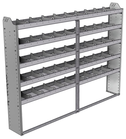 20-8163-5 Square back shelf unit 84"Wide x 11.5"Deep x 63"High with 5 shelves