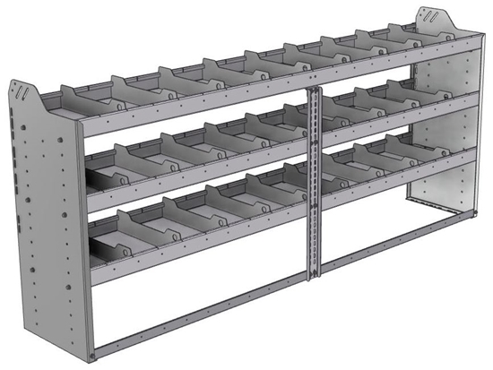 20-8536-3 Square back shelf unit 84"Wide x 15.5"Deep x 36"High with 3 shelves