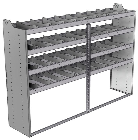 20-8858-4 Square back shelf unit 84"Wide x 18.5"Deep x 58"High with 4 shelves