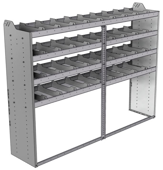 20-8863-4 Square back shelf unit 84"Wide x 18.5"Deep x 63"High with 4 shelves
