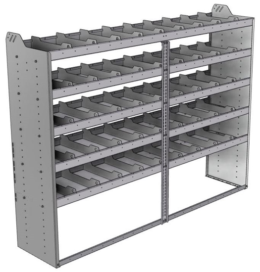 20-8863-5 Square back shelf unit 84"Wide x 18.5"Deep x 63"High with 5 shelves
