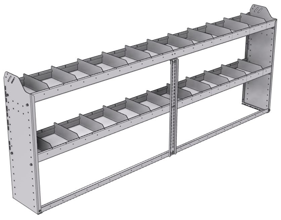 20-9136-2 Square back shelf unit 96"Wide x 11.5"Deep x 36"High with 2 shelves