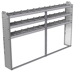 20-9158-3 Square back shelf unit 96"Wide x 11.5"Deep x 58"High with 3 shelves