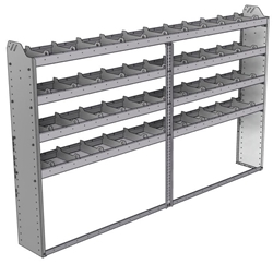 20-9158-4 Square back shelf unit 96"Wide x 11.5"Deep x 58"High with 4 shelves