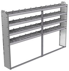 20-9163-4 Square back shelf unit 96"Wide x 11.5"Deep x 63"High with 4 shelves