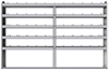 20-9163-5 Square back shelf unit 96"Wide x 11.5"Deep x 63"High with 5 shelves