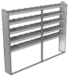 20-9172-5 Square back shelf unit 96"Wide x 11.5"Deep x 72"High with 5 shelves