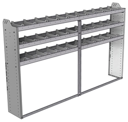 20-9358-3 Square back shelf unit 96"Wide x 13.5"Deep x 58"High with 3 shelves