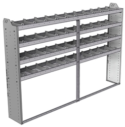20-9363-4 Square back shelf unit 96"Wide x 13.5"Deep x 63"High with 4 shelves