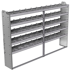 20-9363-5 Square back shelf unit 96"Wide x 13.5"Deep x 63"High with 5 shelves