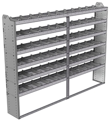 20-9372-6 Square back shelf unit 96"Wide x 13.5"Deep x 72"High with 6 shelves