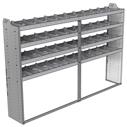 20-9563-4 Square back shelf unit 96"Wide x 15.5"Deep x 63"High with 4 shelves