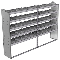 20-9563-5 Square back shelf unit 96"Wide x 15.5"Deep x 63"High with 5 shelves