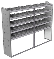 20-9872-5 Square back shelf unit 96"Wide x 18.5"Deep x 72"High with 5 shelves