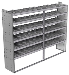 20-9872-6 Square back shelf unit 96"Wide x 18.5"Deep x 72"High with 6 shelves