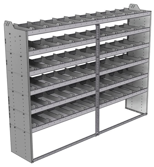 20-9872-6 Square back shelf unit 96"Wide x 18.5"Deep x 72"High with 6 shelves