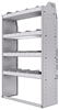 21-3358-4 Profiled back shelf unit 36"Wide x 13.5"Deep x 58"High with 4 shelves