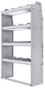 21-3363-4 Profiled back shelf unit 36"Wide x 13.5"Deep x 63"High with 4 shelves
