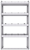 21-3363-4 Profiled back shelf unit 36"Wide x 13.5"Deep x 63"High with 4 shelves