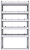 21-3363-5 Profiled back shelf unit 36"Wide x 13.5"Deep x 63"High with 5 shelves