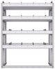 21-3548-4 Profiled back shelf unit 36"Wide x 15.5"Deep x 48"High with 4 shelves