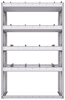 21-3558-4 Profiled back shelf unit 36"Wide x 15.5"Deep x 58"High with 4 shelves