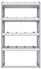 21-3563-4 Profiled back shelf unit 36"Wide x 15.5"Deep x 63"High with 4 shelves