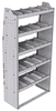 21-3572-5 Profiled back shelf unit 36"Wide x 15.5"Deep x 72"High with 5 shelves