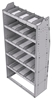 21-3572-5 Profiled back shelf unit 36"Wide x 15.5"Deep x 72"High with 5 shelves