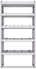 21-3572-5 Profiled back shelf unit 36"Wide x 15.5"Deep x 72"High with 5 shelves