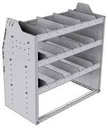 21-3836-3 Profiled back shelf unit 36"Wide x 18.5"Deep x 36"High with 3 shelves