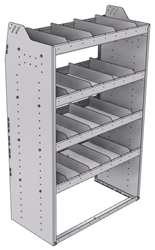 21-3858-4 Profiled back shelf unit 36"Wide x 18.5"Deep x 58"High with 4 shelves