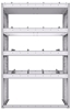 21-3858-4 Profiled back shelf unit 36"Wide x 18.5"Deep x 58"High with 4 shelves