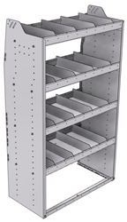 21-3863-4 Profiled back shelf unit 36"Wide x 18.5"Deep x 63"High with 4 shelves