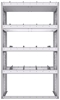 21-3863-4 Profiled back shelf unit 36"Wide x 18.5"Deep x 63"High with 4 shelves